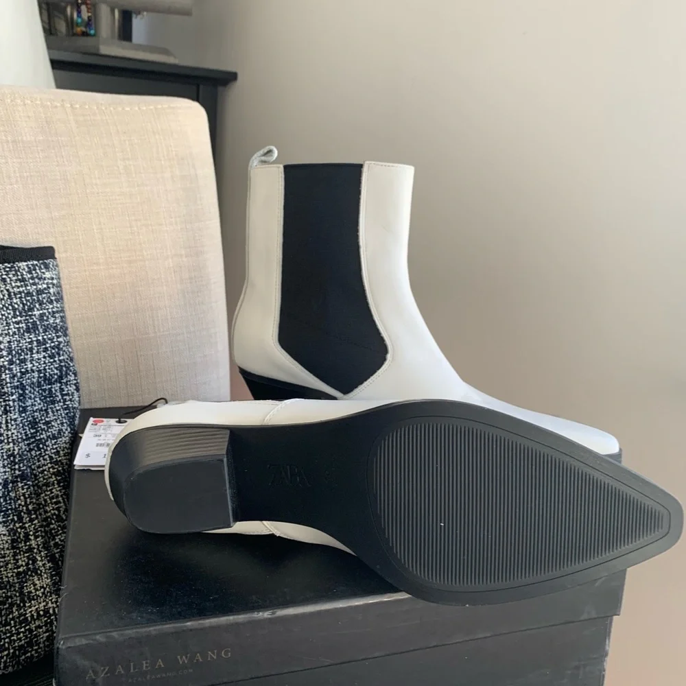 Zara white leather boots - Picture 8 of 9